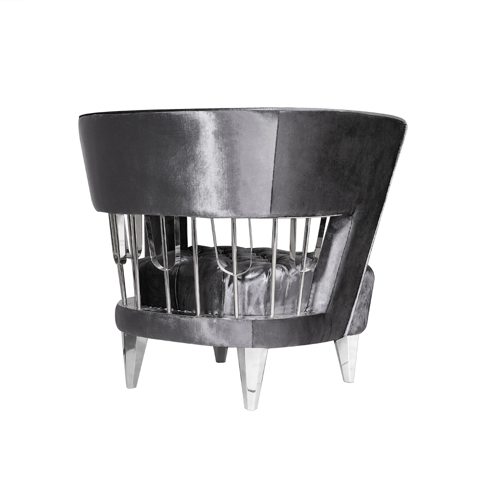 Bentley Accent Chair: E. Charcoal Velvet